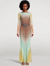 Metallic Dégradé Maxi Dress