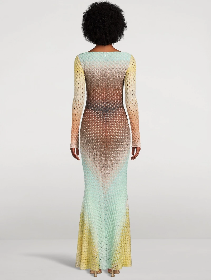 Metallic Dégradé Maxi Dress