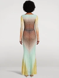 Metallic Dégradé Maxi Dress