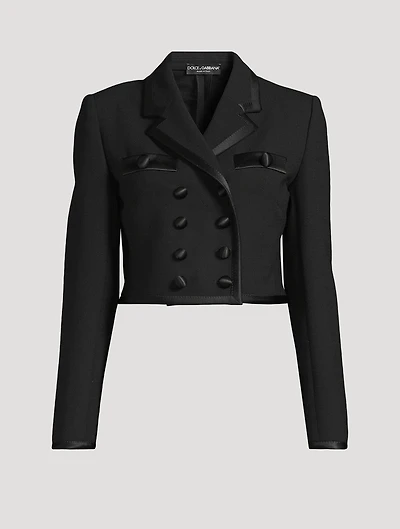 Double-Breasted Crêpe Tuxedo Jacket