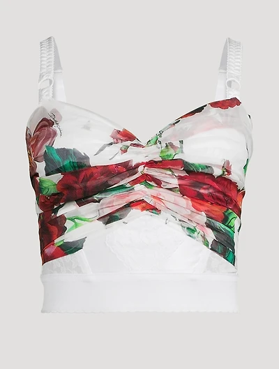 Chiffon Corset Rose Print