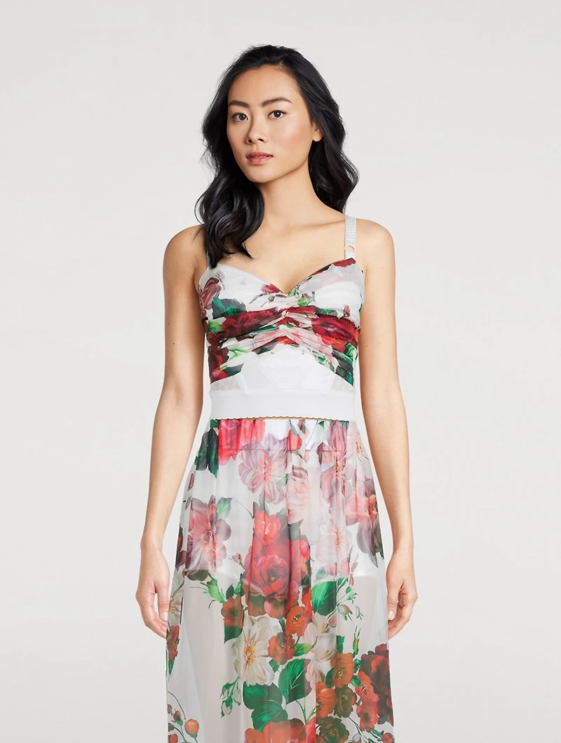 Chiffon Corset Rose Print