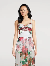 Chiffon Corset Rose Print