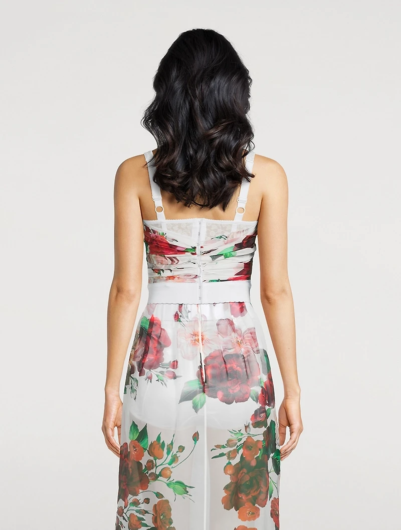 Chiffon Corset Rose Print