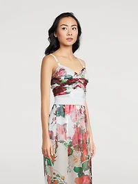 Chiffon Corset Rose Print