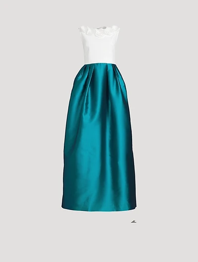 Celega Gown With Floral Appliqué