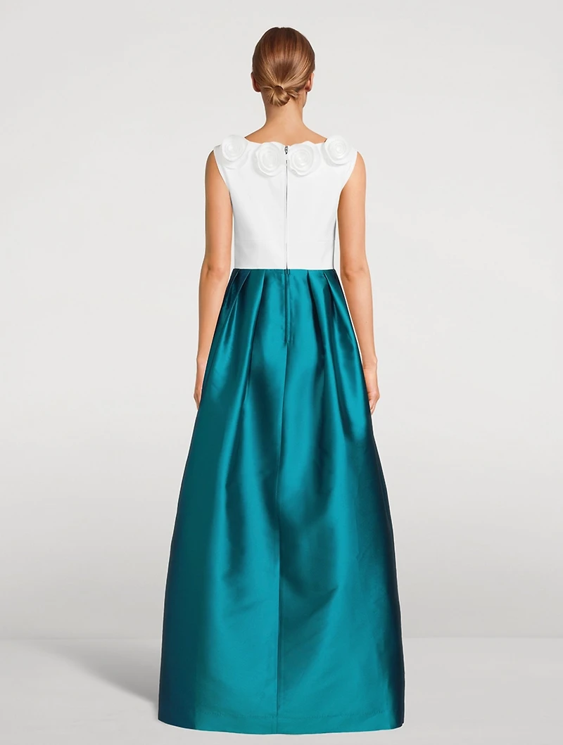 Celega Gown With Floral Appliqué