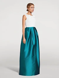 Celega Gown With Floral Appliqué