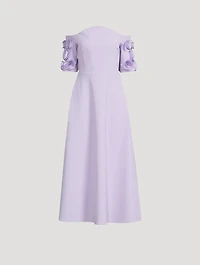 Tschumi Off-The-Shoulder Dress With Floral Appliqué