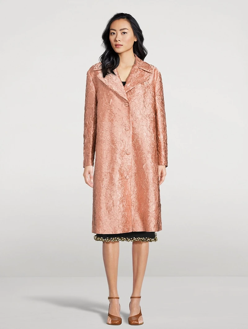 Ricca Crinkled Satin Coat