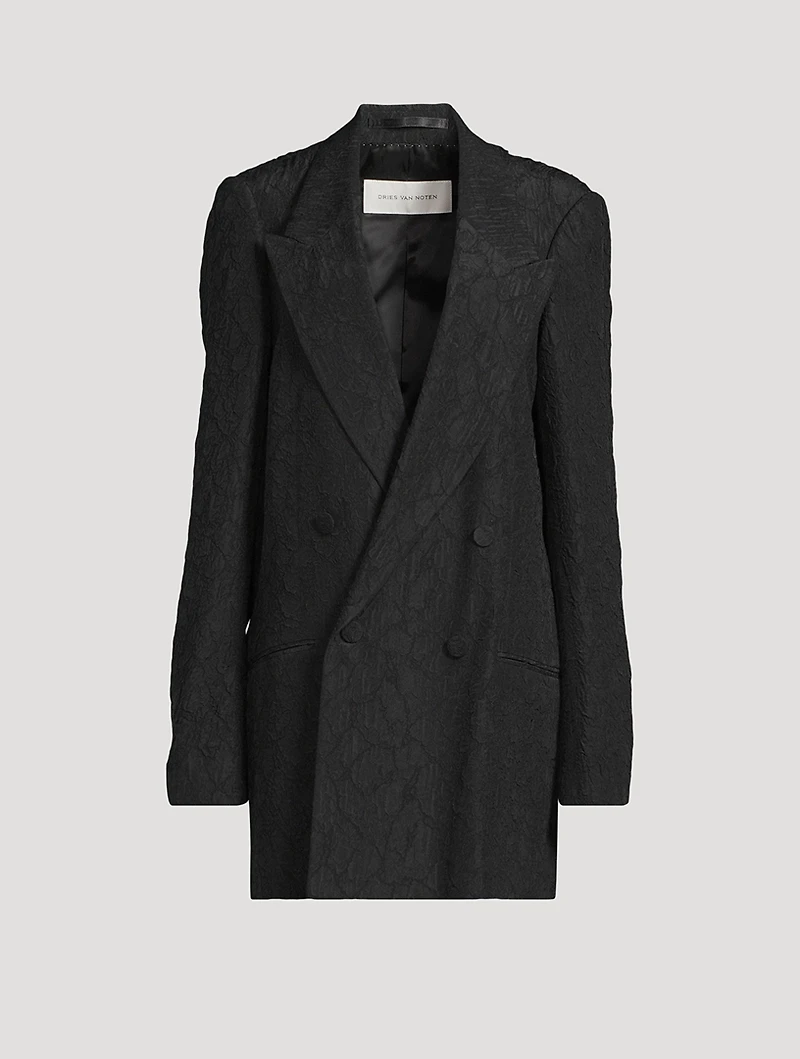 Blink Embellished Double-Breasted Wool Blazer
