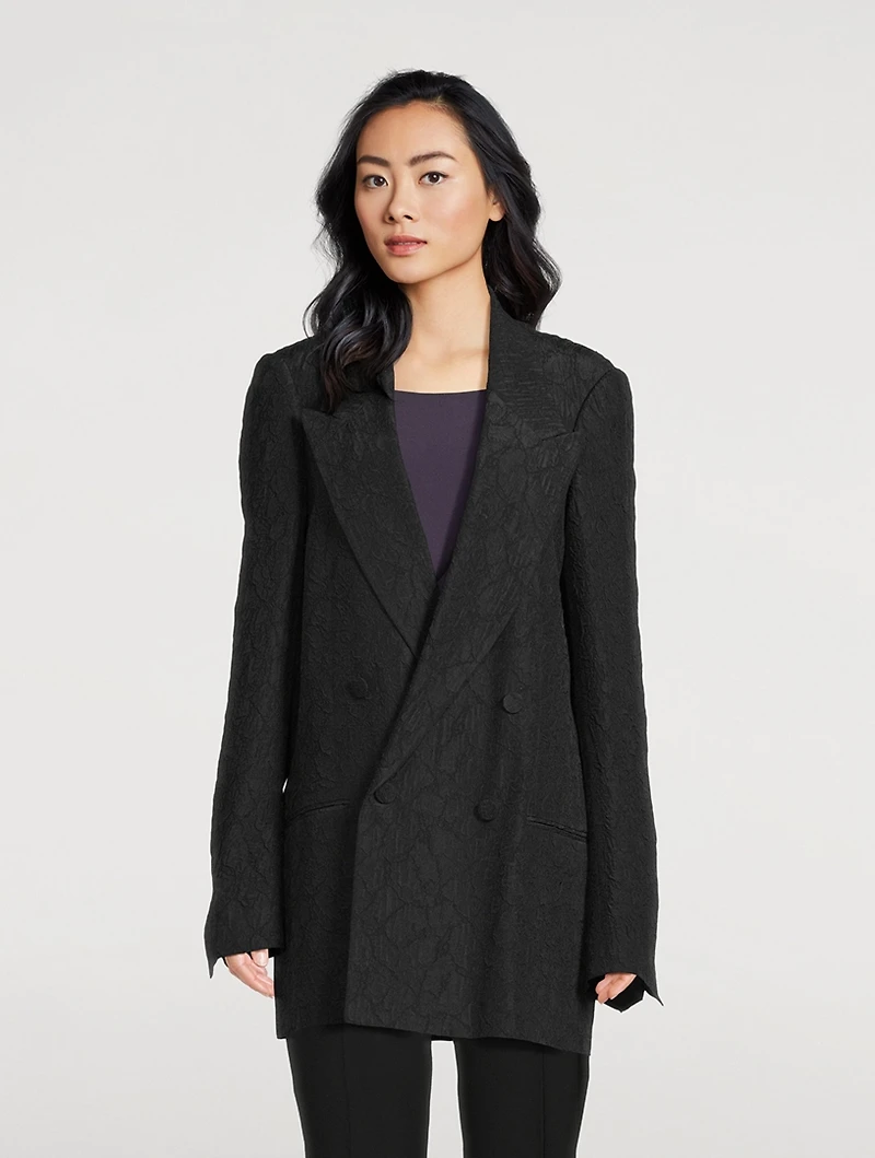 Blink Embellished Double-Breasted Wool Blazer
