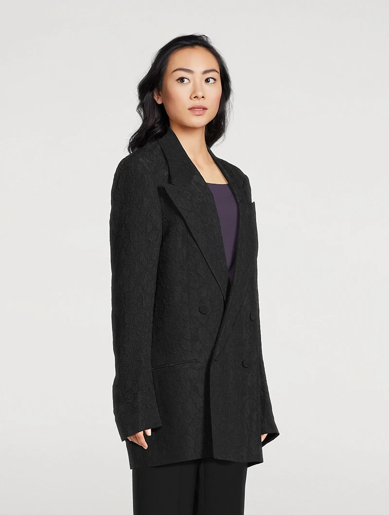 Blink Embellished Double-Breasted Wool Blazer