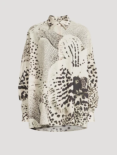 Casia Oversized Shirt Orchid Petal Print