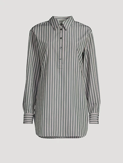 Corsala Poplin Shirt Stripe Print