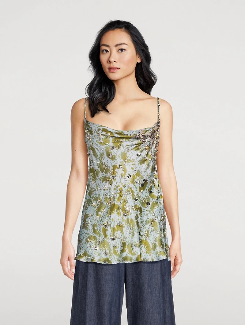 Chai Embellished Silk Cami