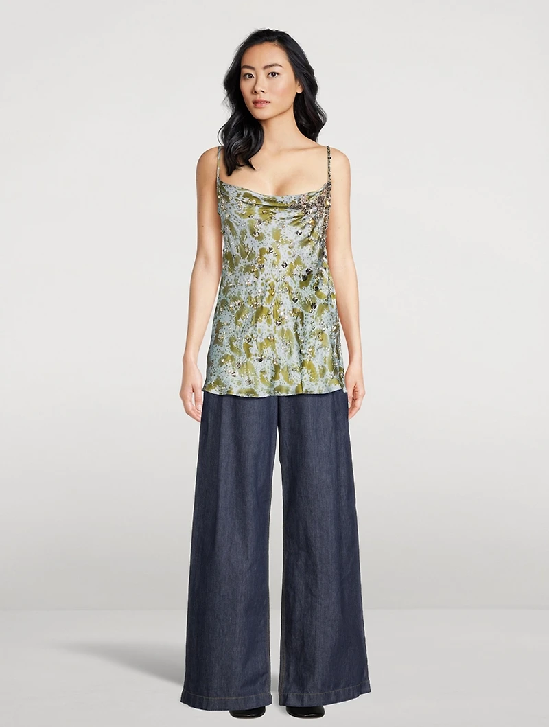 Chai Embellished Silk Cami