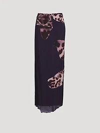 Salvix Maxi Skirt Leopard Orchid Print