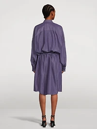 Dindi Belted Poplin Shirt Dress Stripe Print