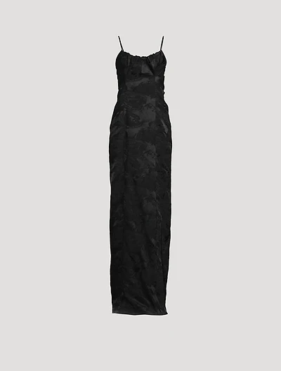Dirios Floral Jacquard Gown