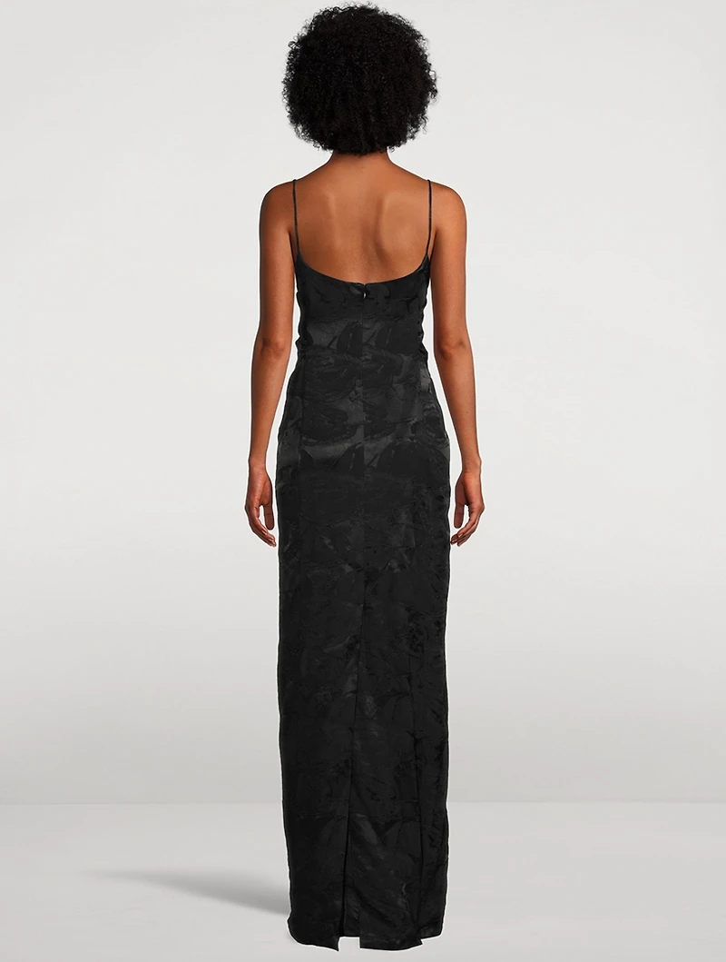 Dirios Floral Jacquard Gown