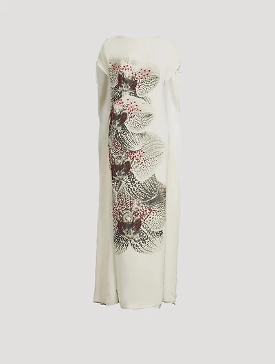 Diria Silk Caftan Orchid Print