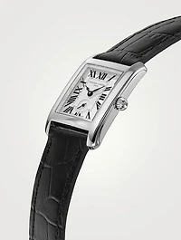 Classics Carrée Stainless Steel Croc-Embossed Leather Strap Watch