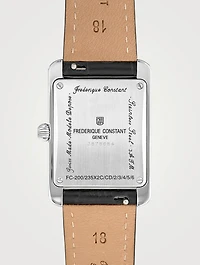 Classics Carrée Stainless Steel Croc-Embossed Leather Strap Watch