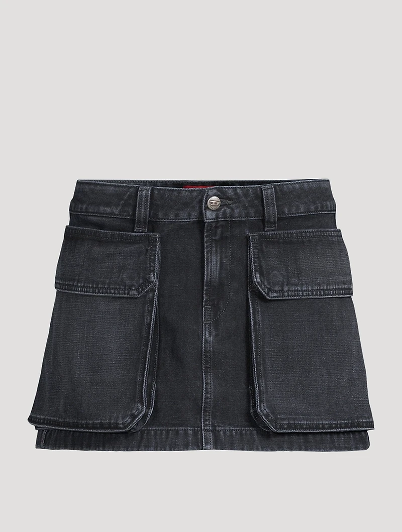 De-Ton Cargo Denim Mini Skirt