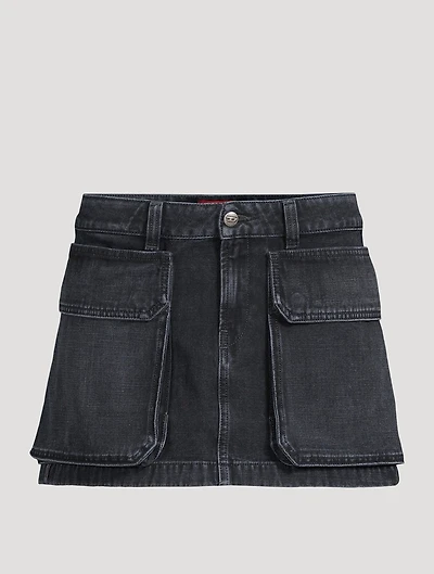 De-Ton Cargo Denim Mini Skirt