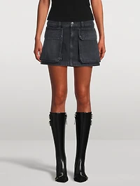 De-Ton Cargo Denim Mini Skirt