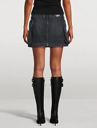 De-Ton Cargo Denim Mini Skirt