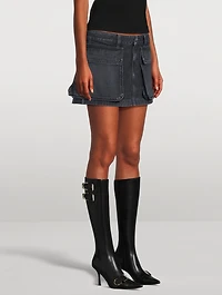 De-Ton Cargo Denim Mini Skirt
