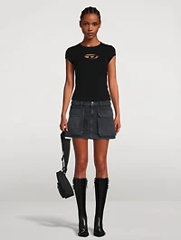 De-Ton Cargo Denim Mini Skirt