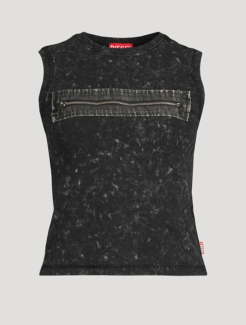 Arted Zipper-Trimmed Tank Top