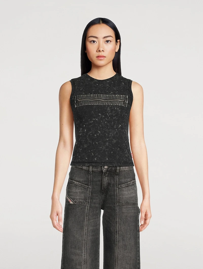 Arted Zipper-Trimmed Tank Top