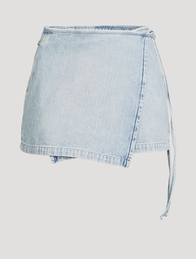 De-Lem Denim Wrap Mini Skirt