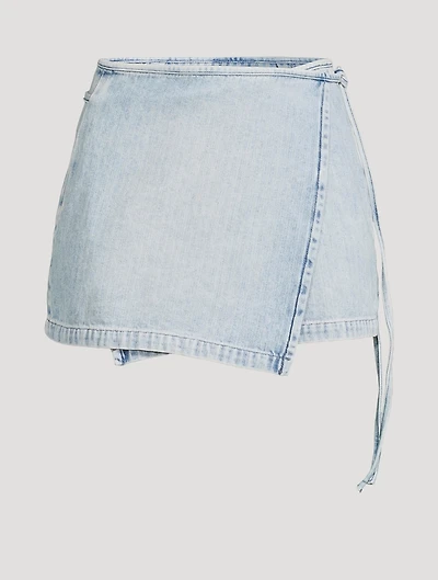 De-Lem Denim Wrap Mini Skirt