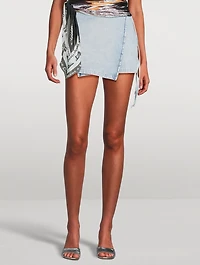 De-Lem Denim Wrap Mini Skirt