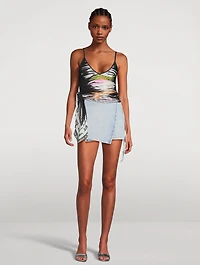 De-Lem Denim Wrap Mini Skirt