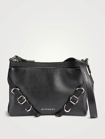 Voyou Leather And Nylon Skinny Crossbody Bag