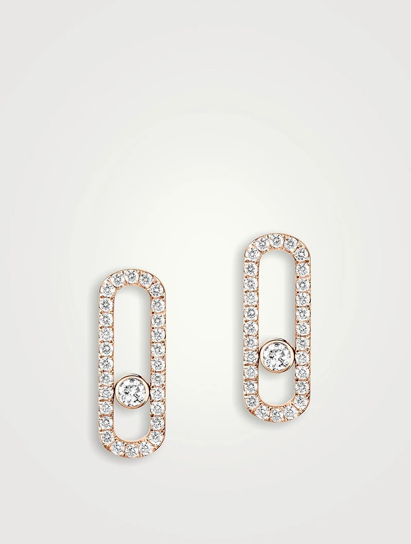 Move Uno Earrings With Pavé Diamonds