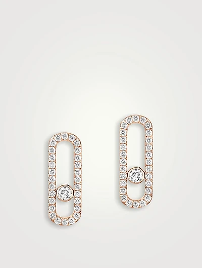 Move Uno Earrings With Pavé Diamonds