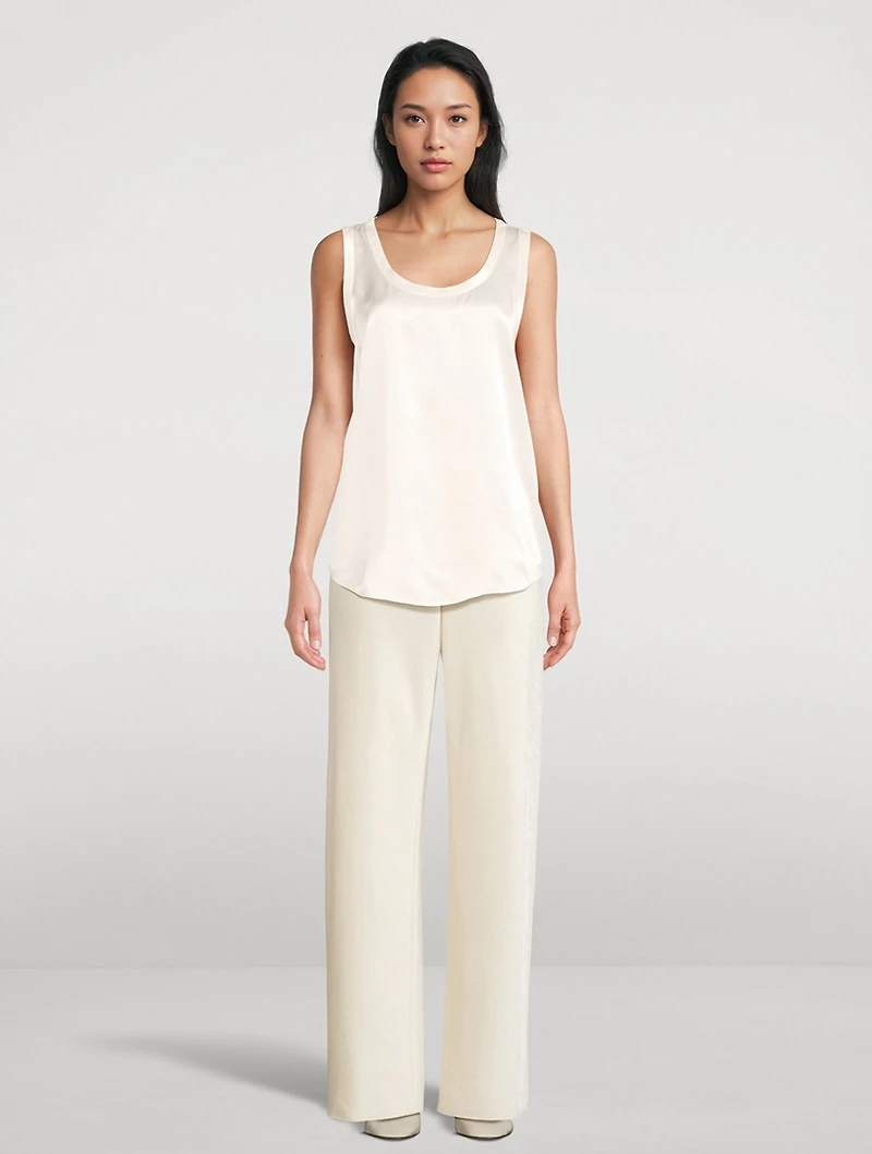 Perla Reversible Silk Charmeuse Tank Top