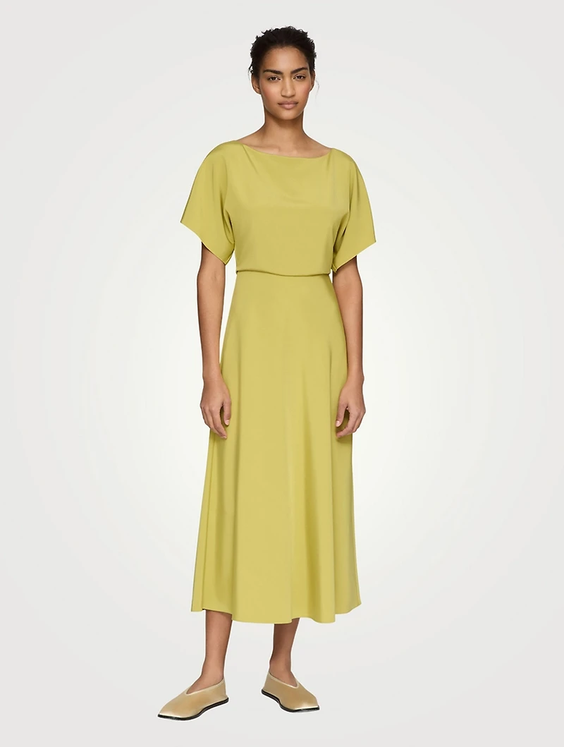 Crêpe de Chine Midi Dress