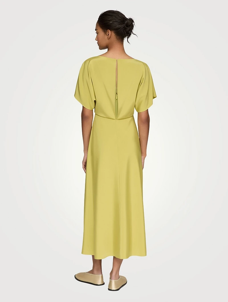 Crêpe de Chine Midi Dress