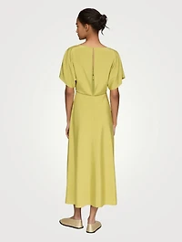 Crêpe de Chine Midi Dress