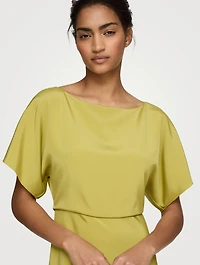 Crêpe de Chine Midi Dress