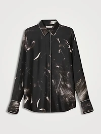 Scottie Silk Shirt Charcoal Print