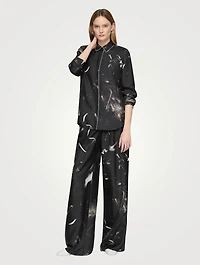 Scottie Silk Shirt Charcoal Print